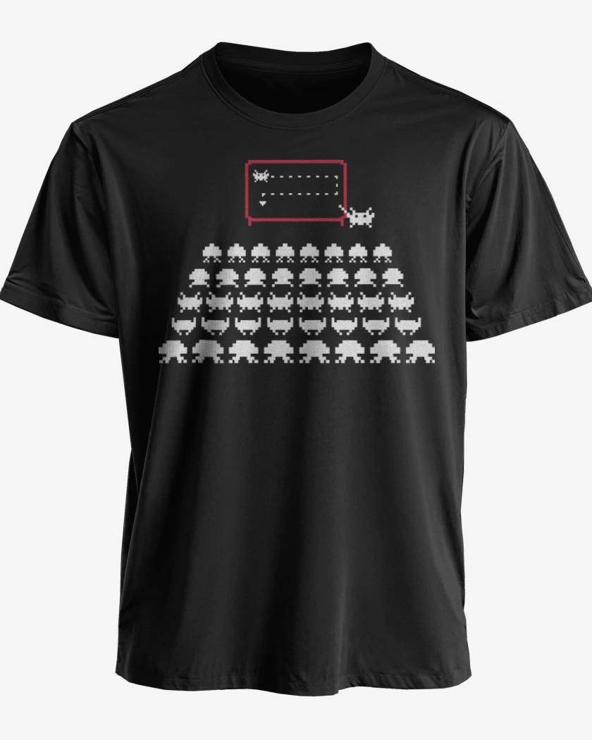 Polera premium Negro de Space Invaders
