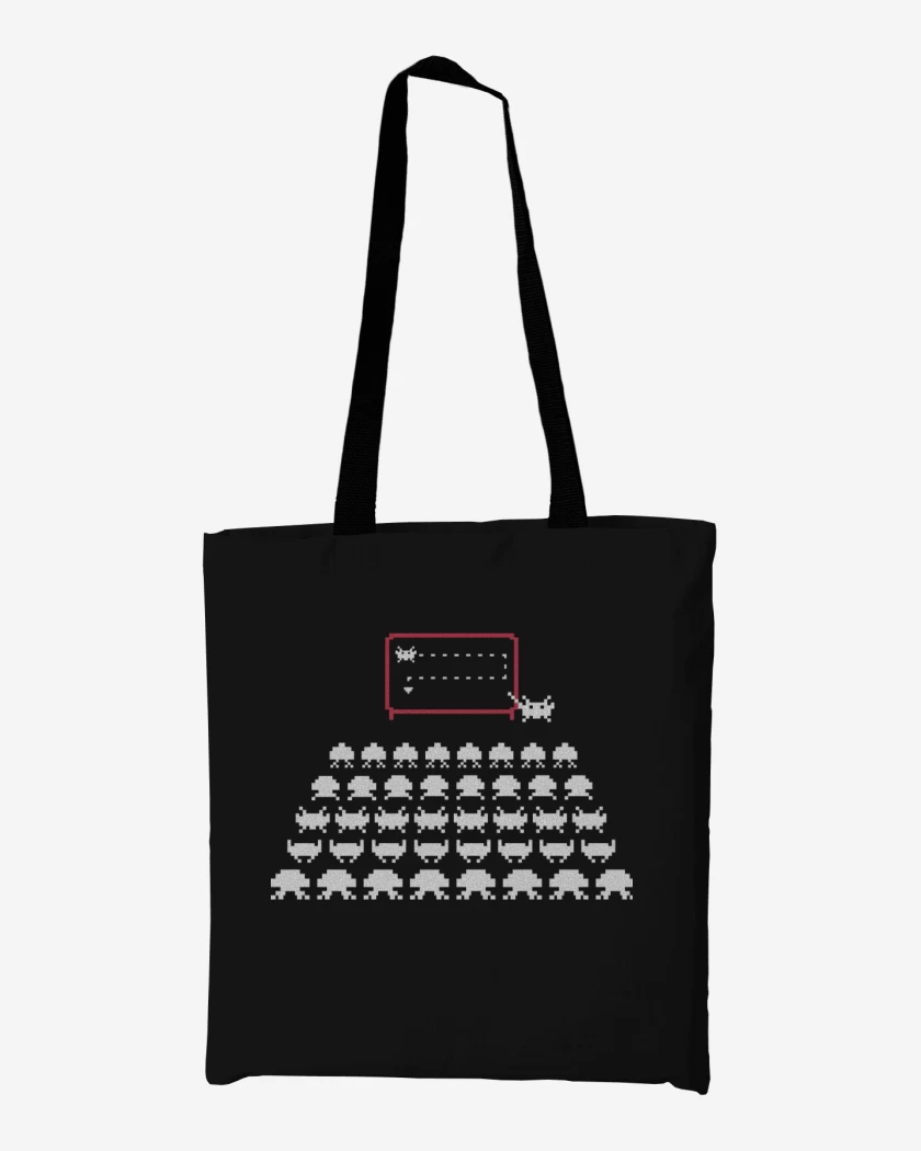 Totebag Negro de Space Invaders
