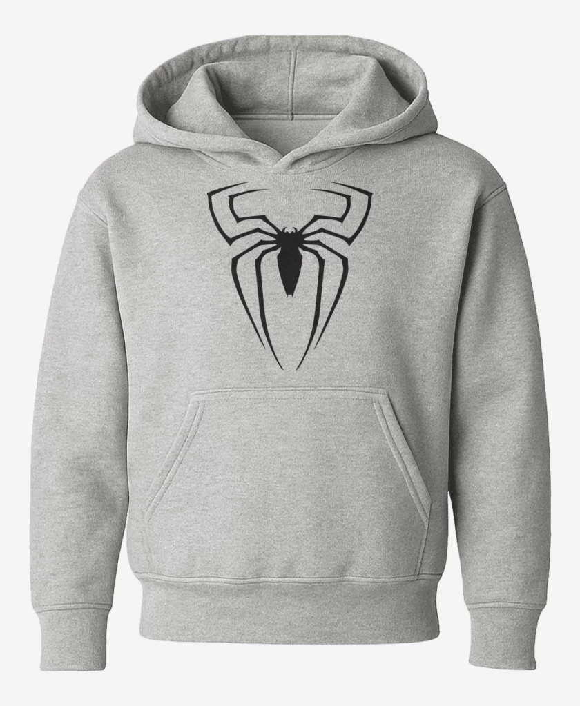 Poleron de niño Gris Melange de Araña Logo