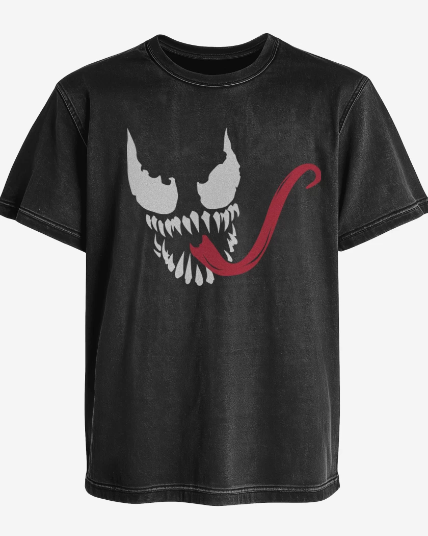 Polera desgastada Negro de Veneno