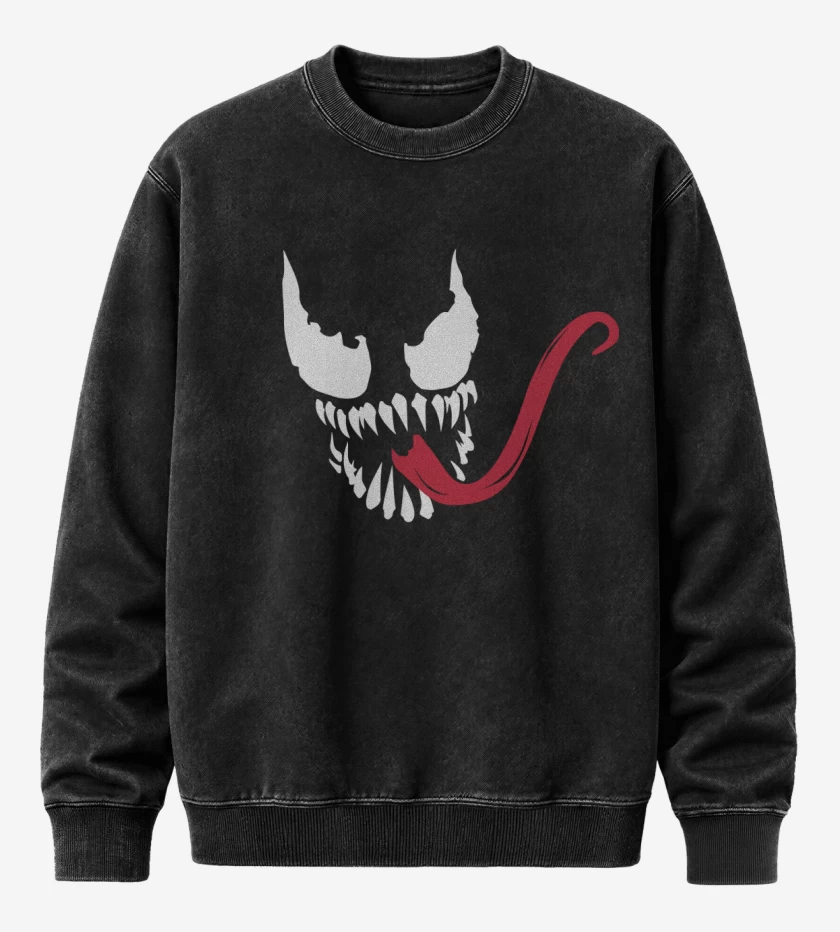Poleron Polo Acid Wash Negro de Veneno