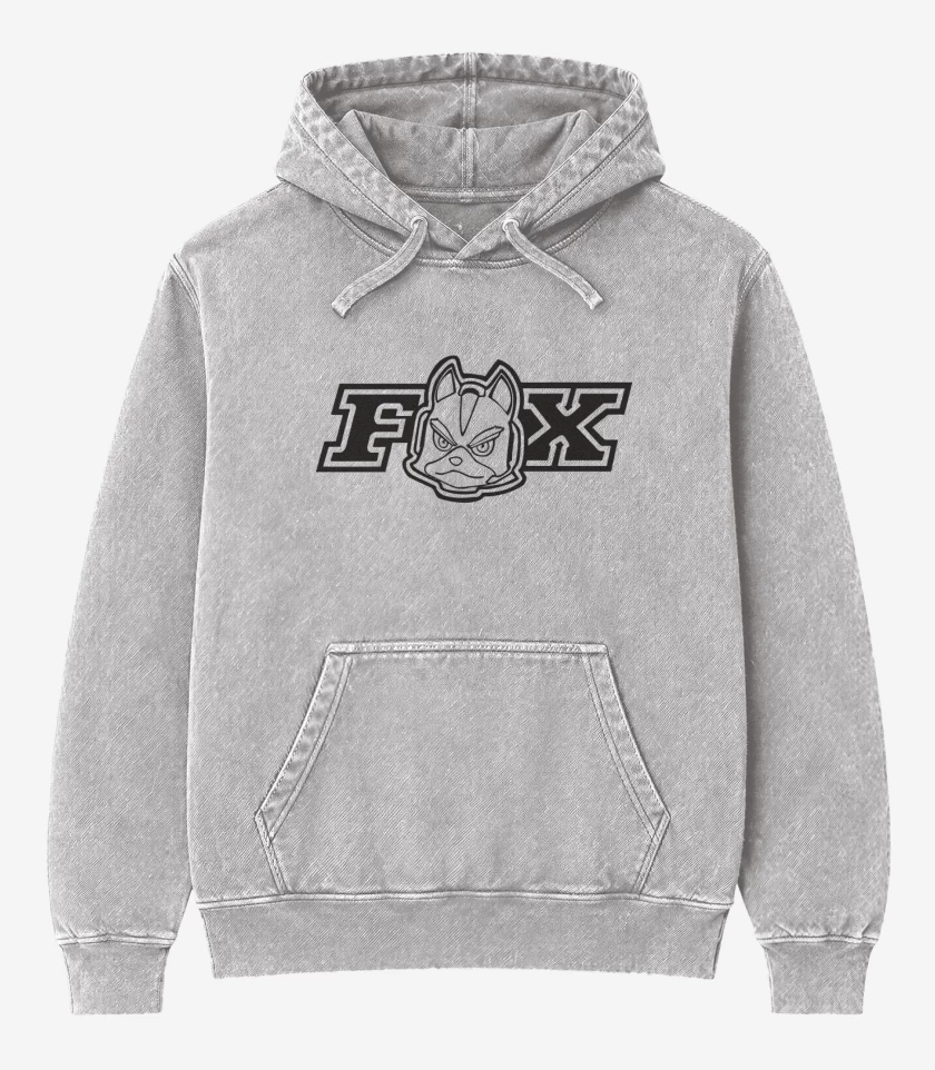 Poleron Canguro Acid Wash Gris Melange de Star Fox - Fox
