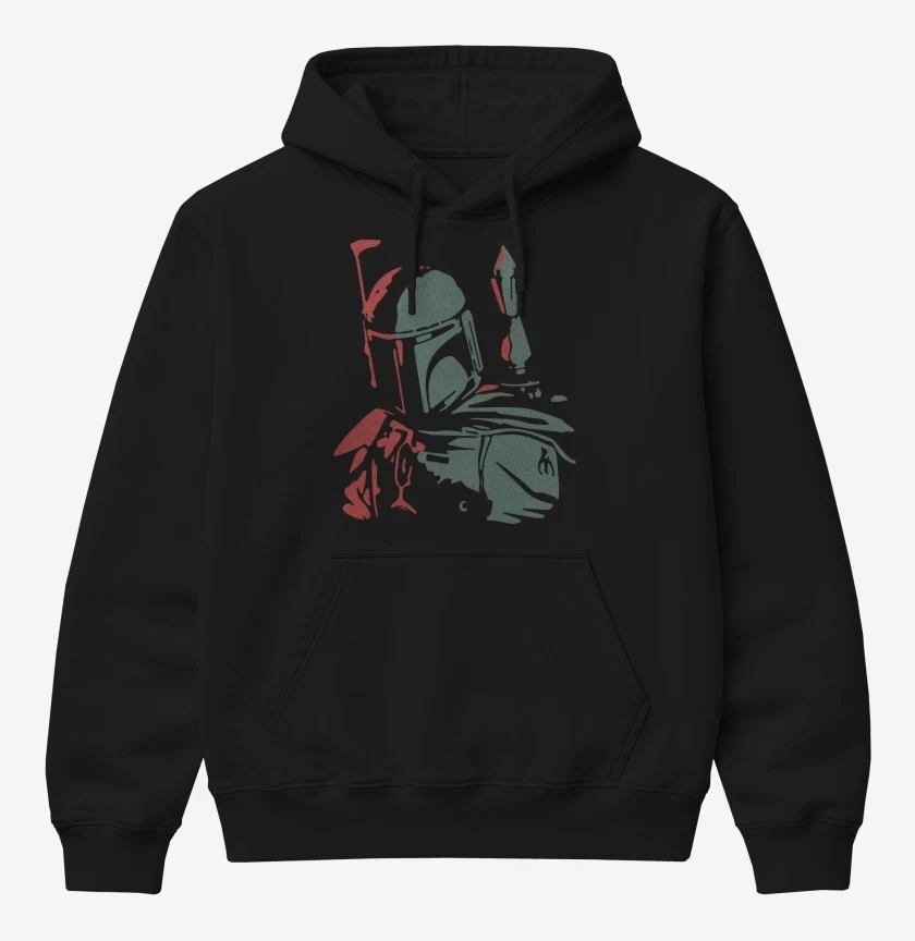 Poleron Canguro básico Negro de Star Wars - Boba Fett