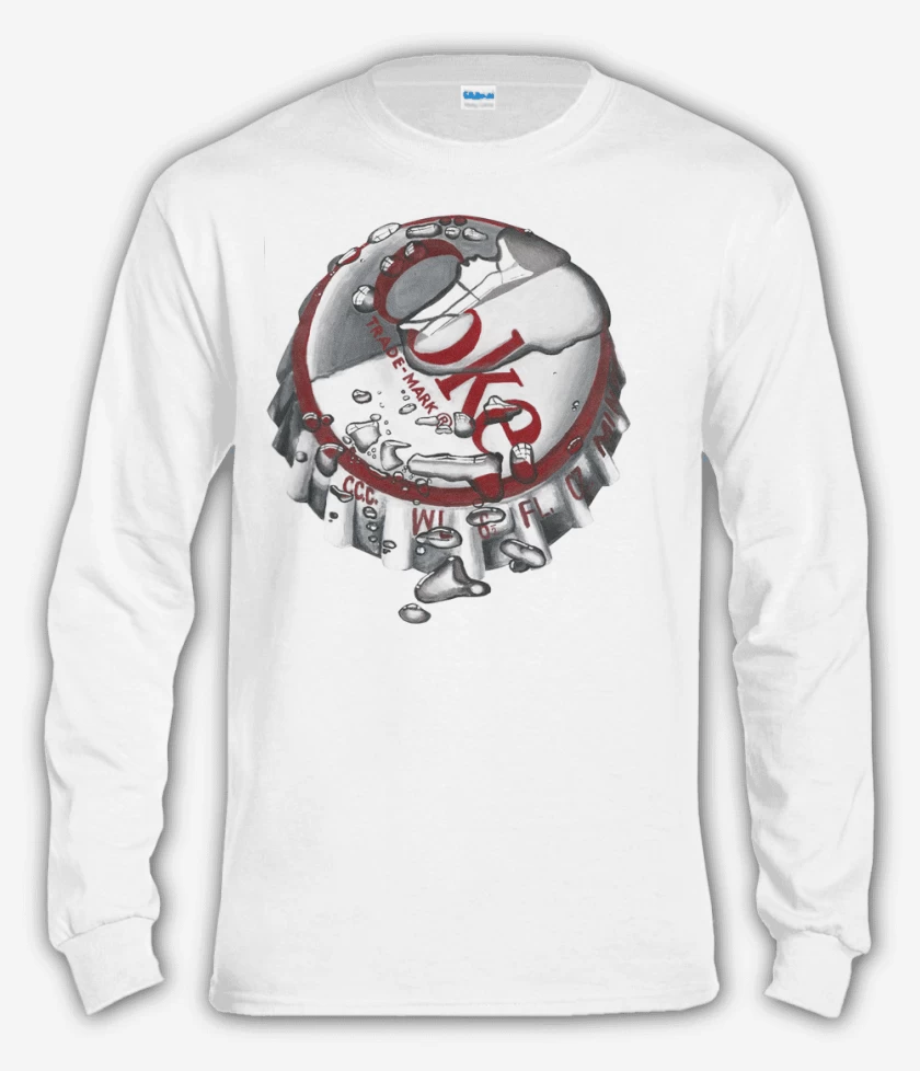 Polera manga larga Blanco de Coke