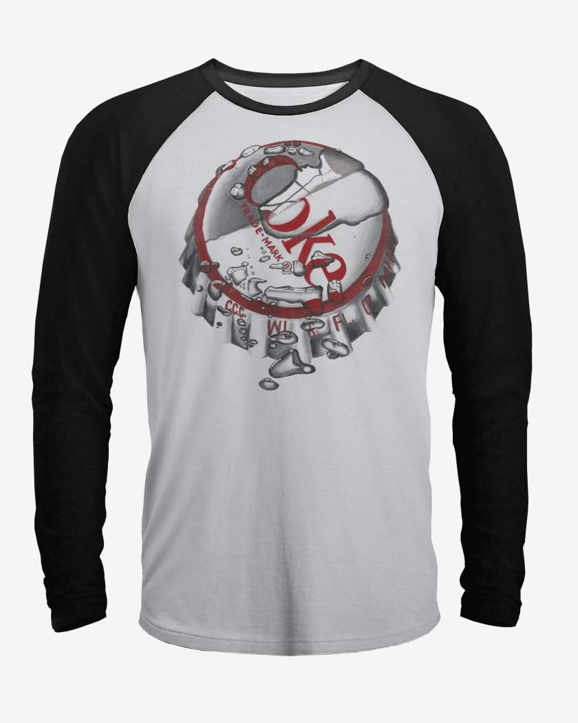 Polera Raglan Blanco / Negro de Coke