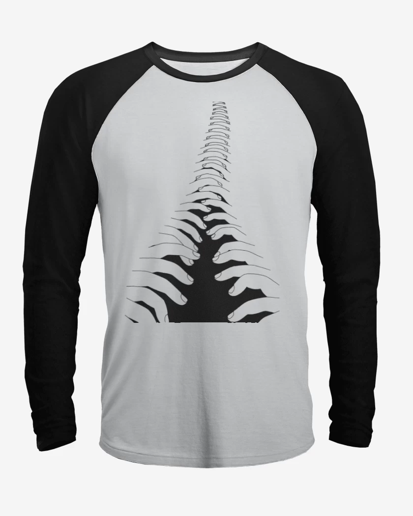 Polera Raglan Blanco / Negro de cierre