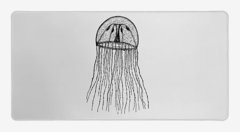 Mouse pad Gamer Blanco de Jelly Fish