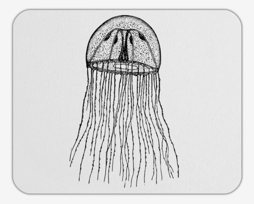 Mousepad Blanco de Jelly Fish