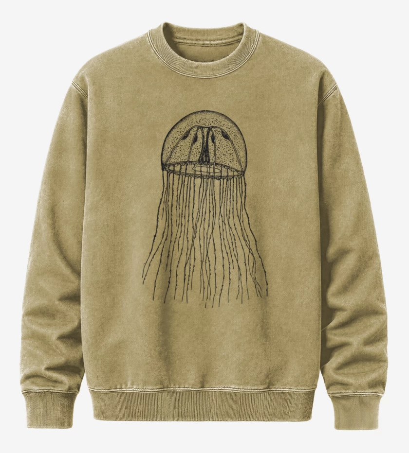 Poleron Polo Acid Wash Beige de Jelly Fish