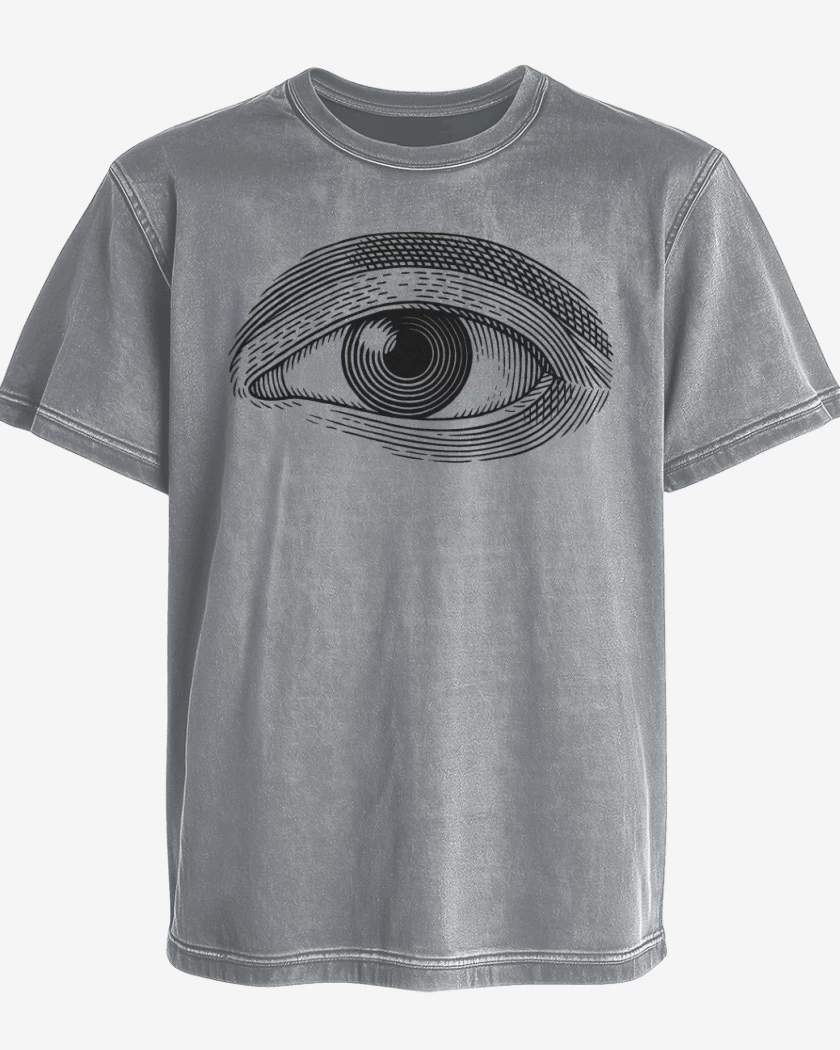 Polera desgastada Gris Melange de Ojo