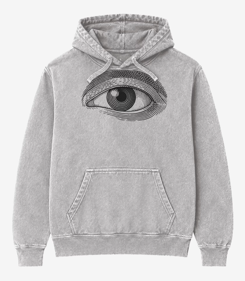 Poleron Canguro Acid Wash Ojo