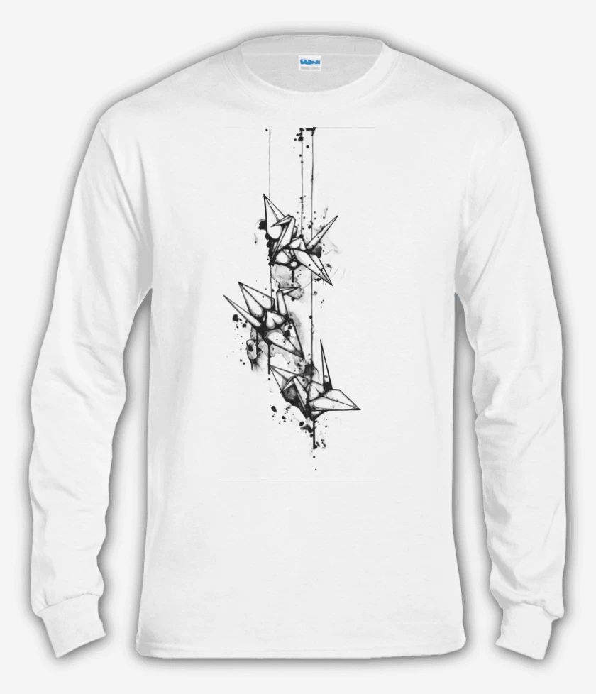 Polera manga larga Blanco de Origami