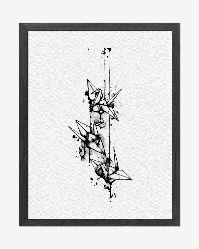 Cuadro decorativo Blanco de Origami