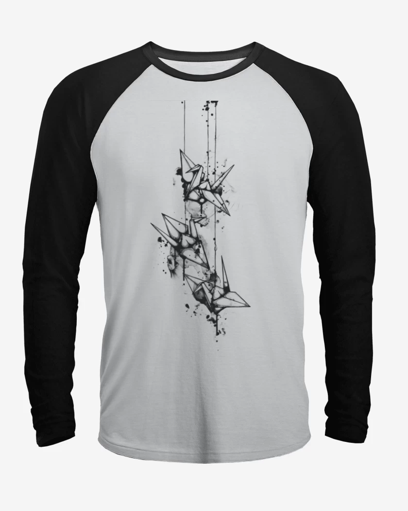 Polera Raglan Blanco / Negro de Origami