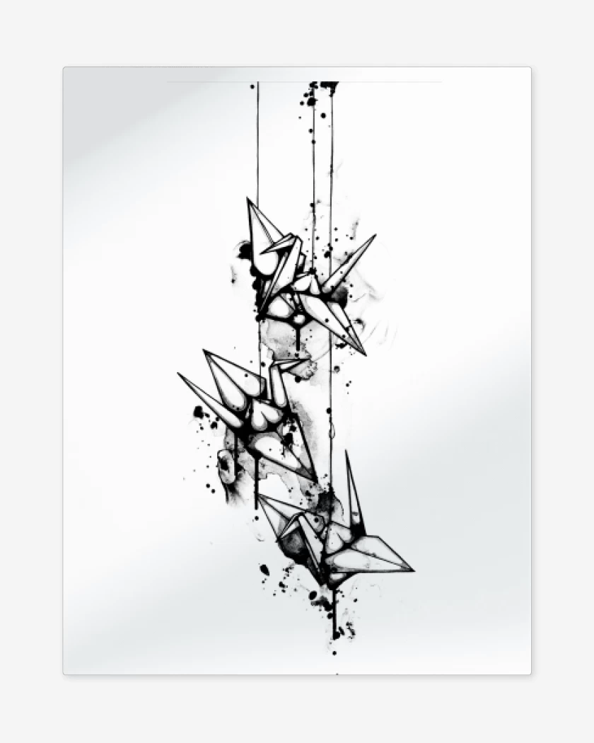 Print metalico Blanco de Origami