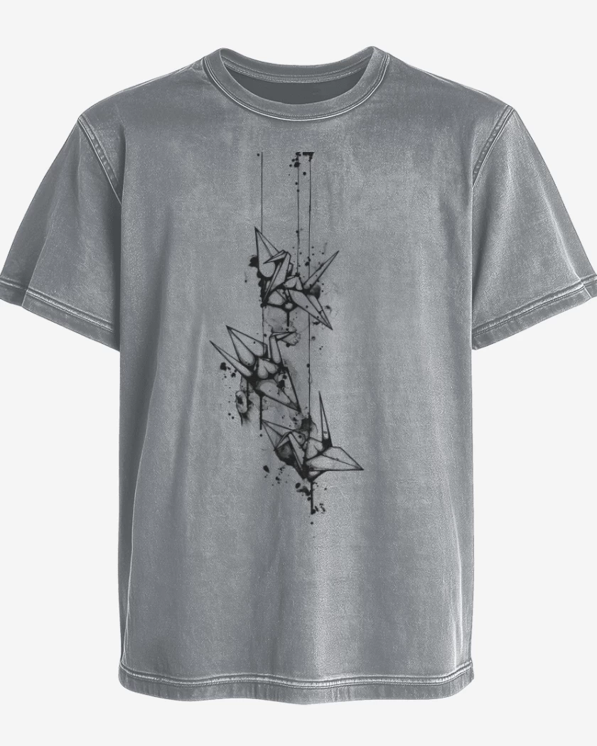 Polera desgastada Origami