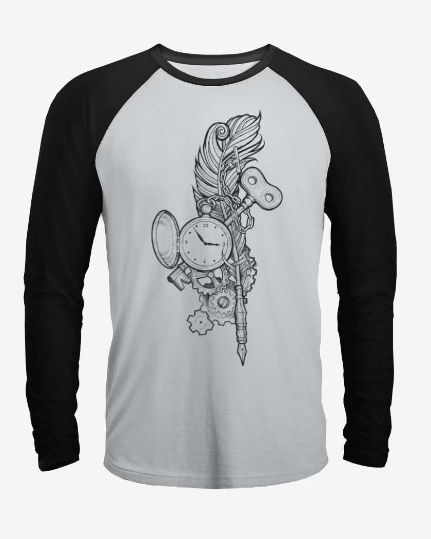 Polera Raglan Blanco / Negro de Old