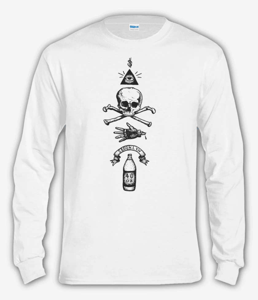Polera manga larga Blanco de Puntillismo