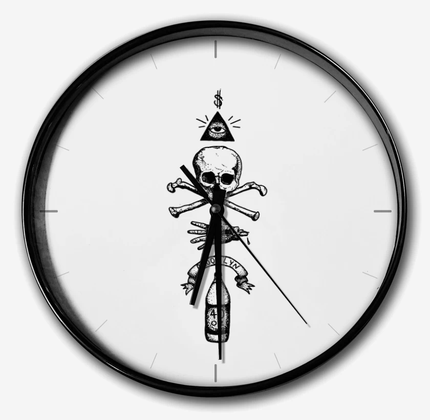 Reloj Blanco de Puntillismo