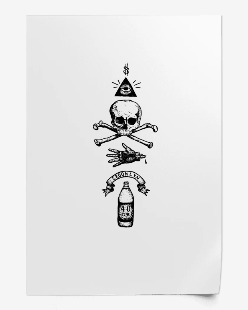 Print Blanco de Puntillismo