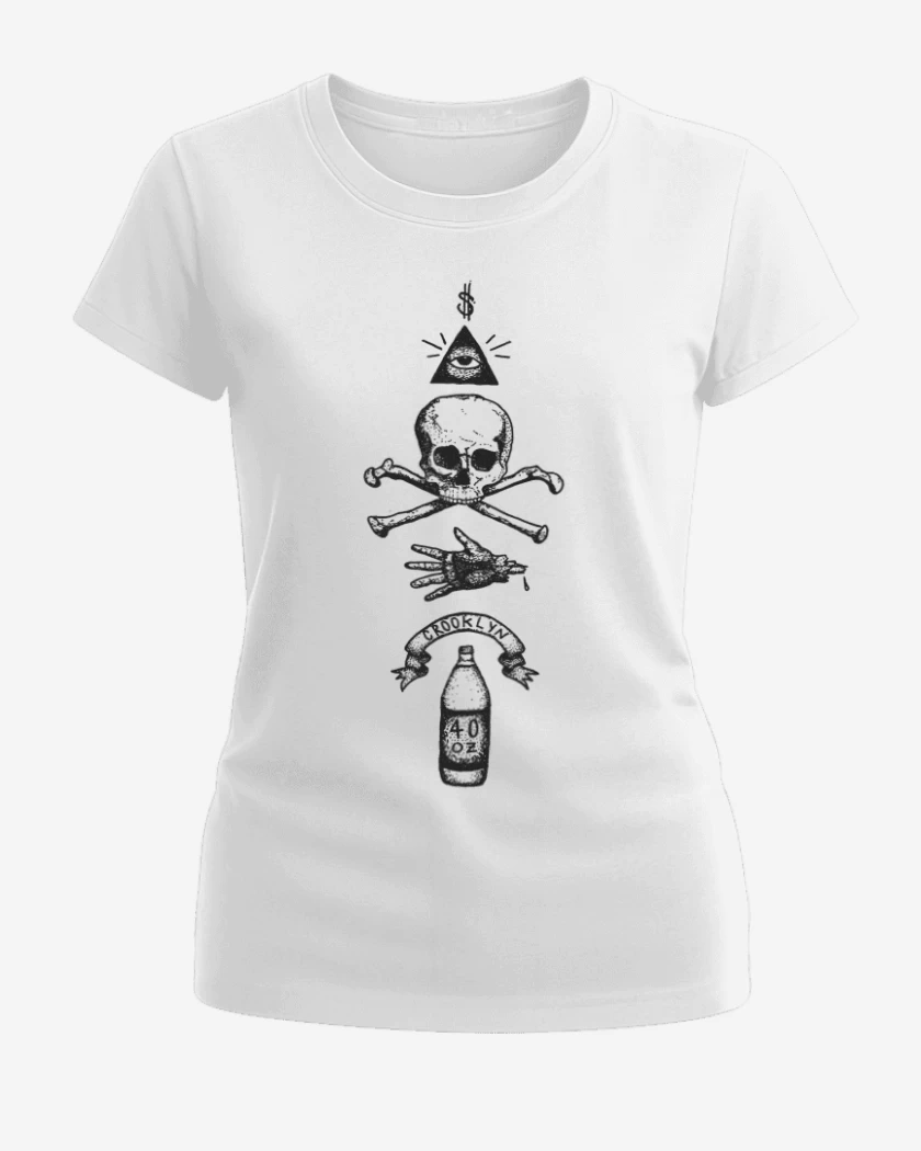 Polera de Mujer Blanco de Puntillismo