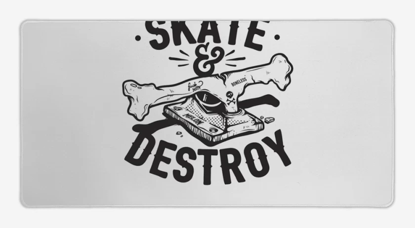 Mouse pad Gamer Blanco de Skate Destroy