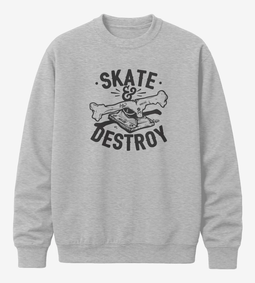 Poleron polo Gris Melange de Skate Destroy
