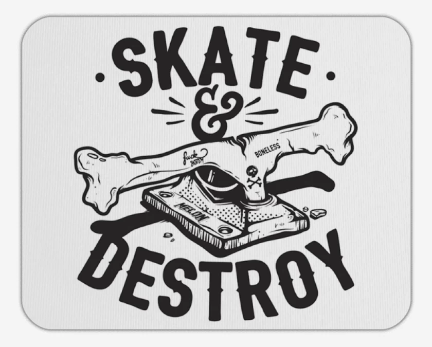 Mousepad Blanco de Skate Destroy