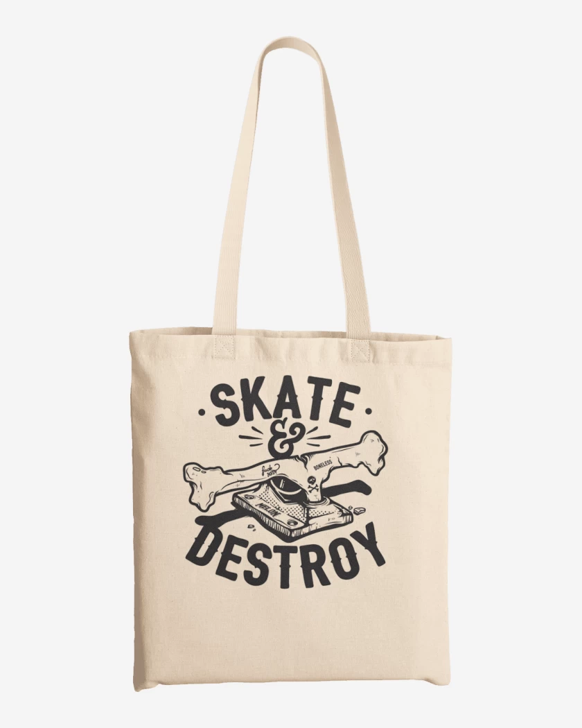 Totebag Blanco de Skate Destroy