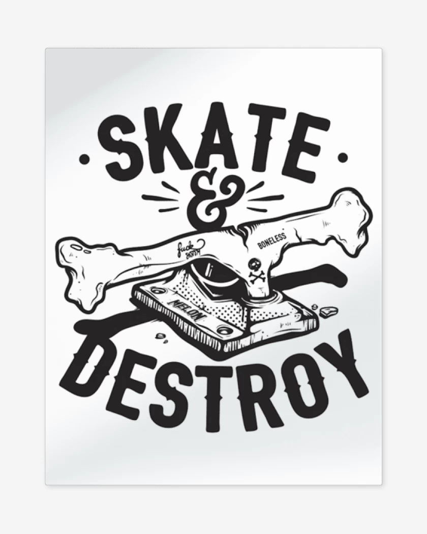 Print metalico Blanco de Skate Destroy