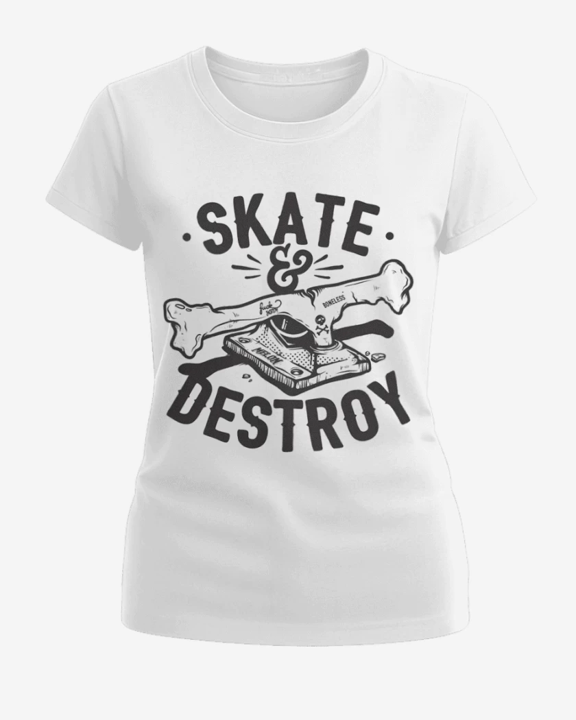 Polera de Mujer Blanco de Skate Destroy
