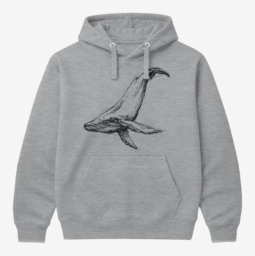Polerón Canguro Gris Melange de Ballena