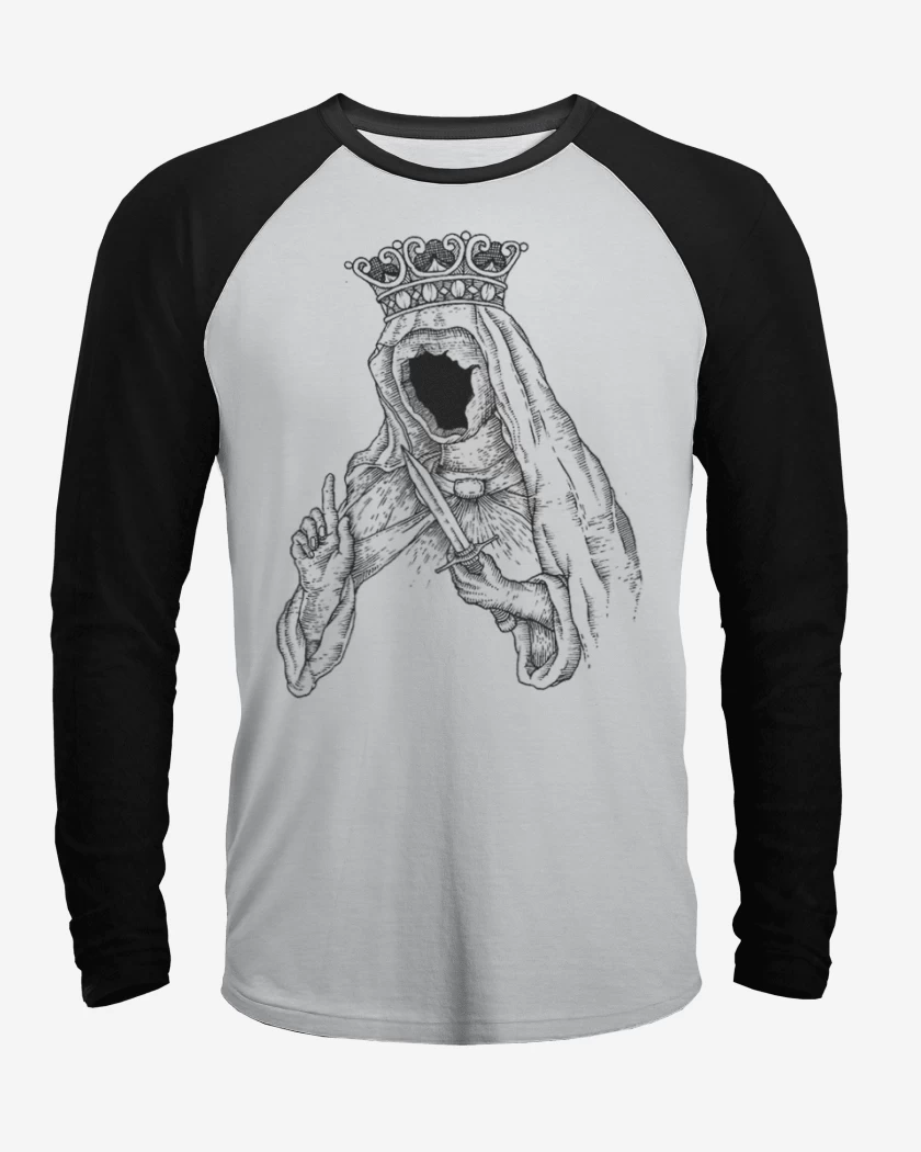 Polera Raglan Blanco / Negro de Virgen