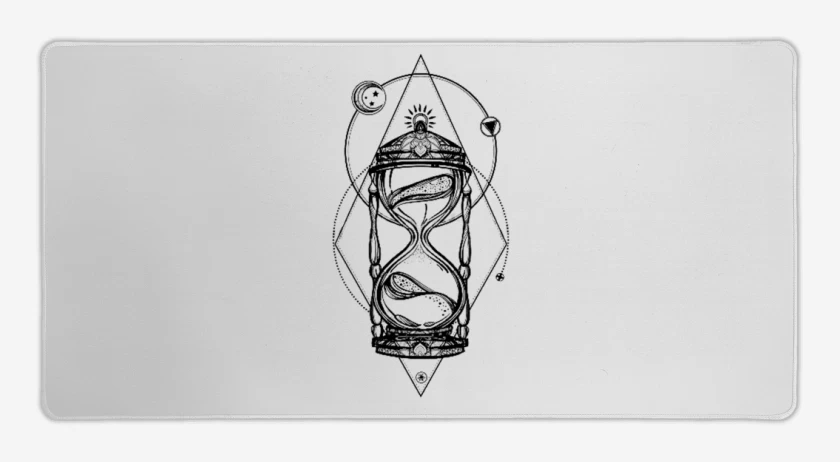 Mouse pad Gamer Blanco de Reloj de arena