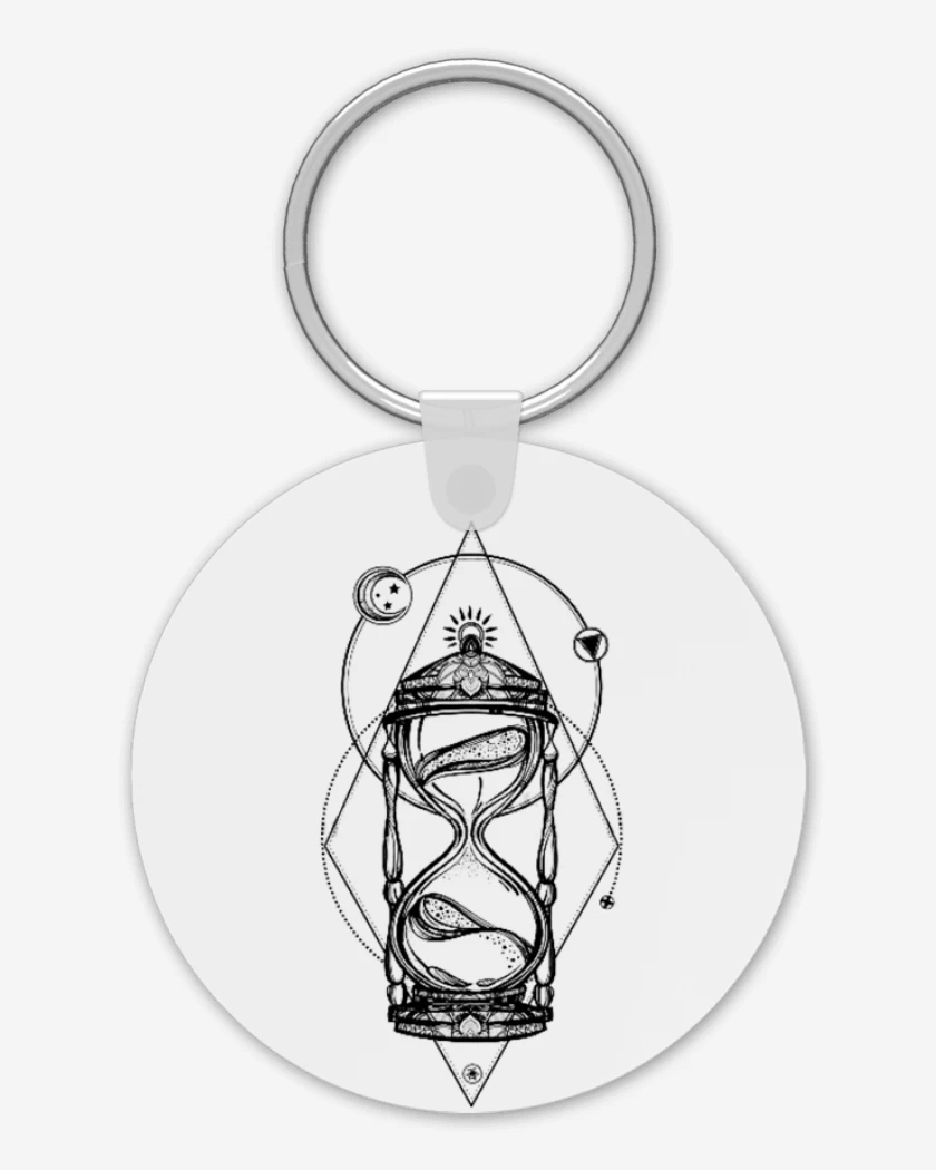 Llavero Blanco de Reloj de arena