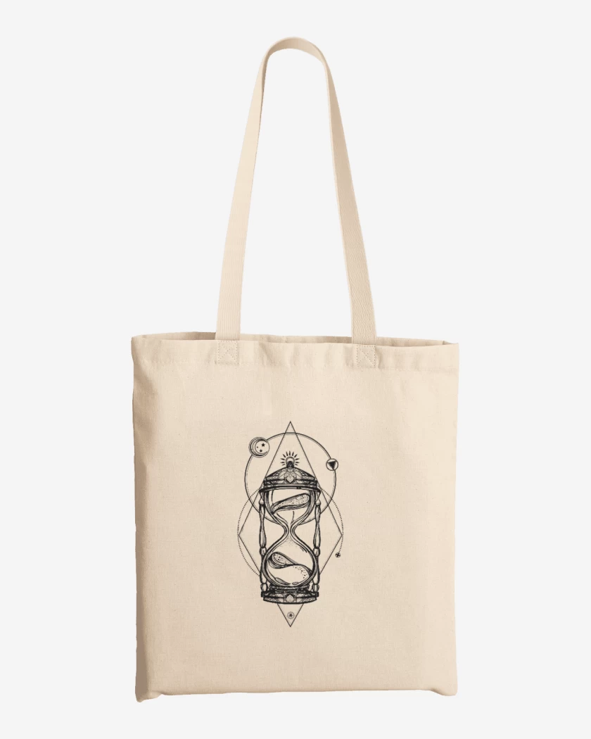 Totebag Blanco de Reloj de arena