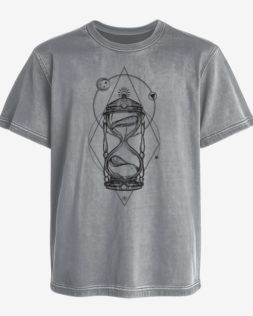 Polera desgastada Gris Melange de Reloj de arena