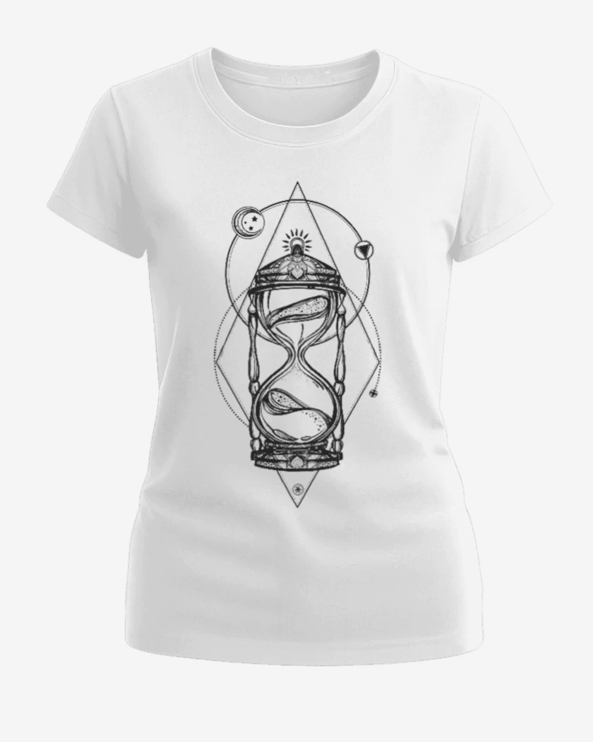 Polera de Mujer Blanco de Reloj de arena