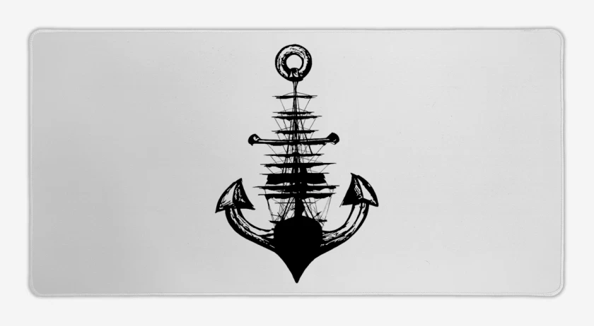 Mouse pad Gamer Blanco de Barco ancla