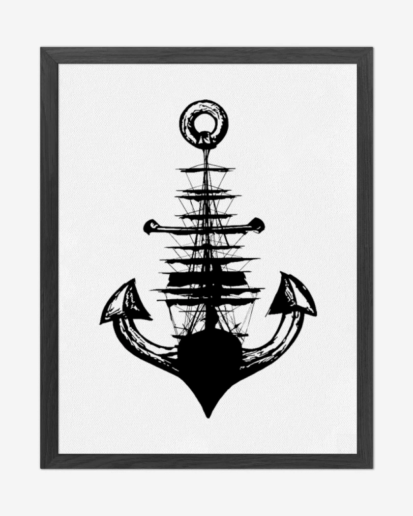 Cuadro decorativo Blanco de Barco ancla