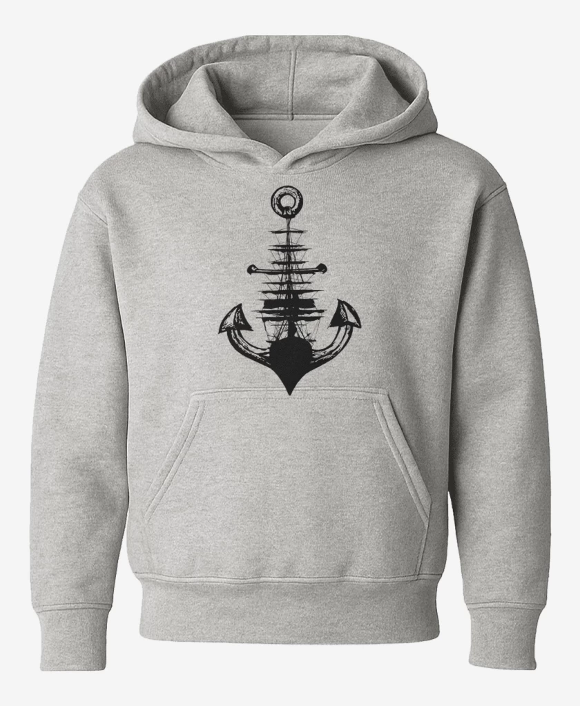 Poleron de niño Gris Melange de Barco ancla