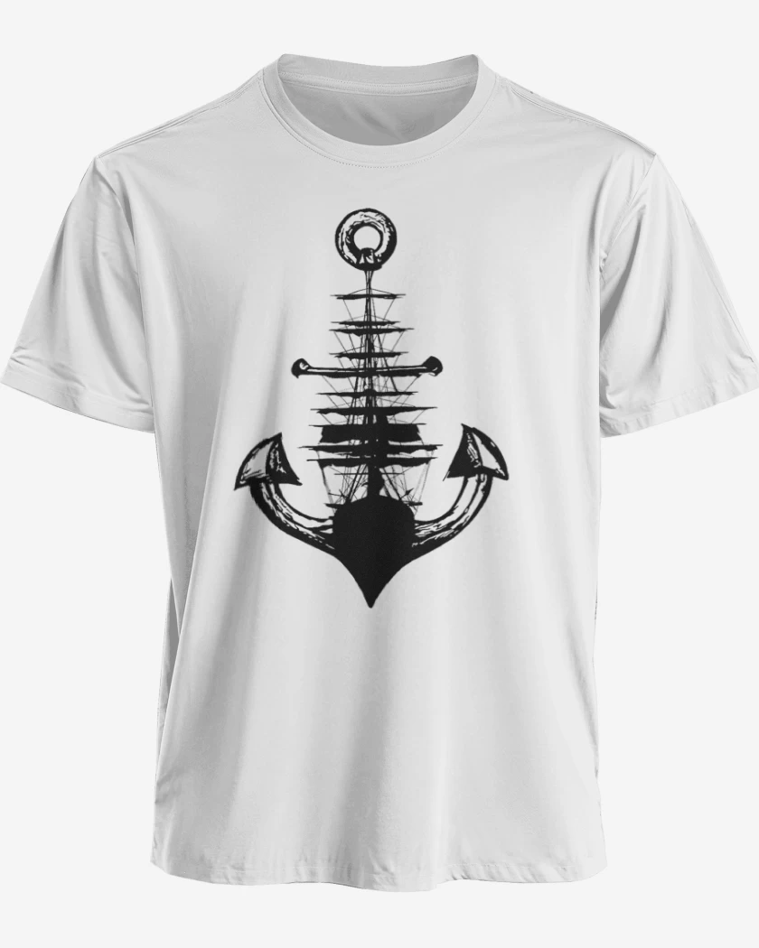 Polera premium Blanco de Barco ancla