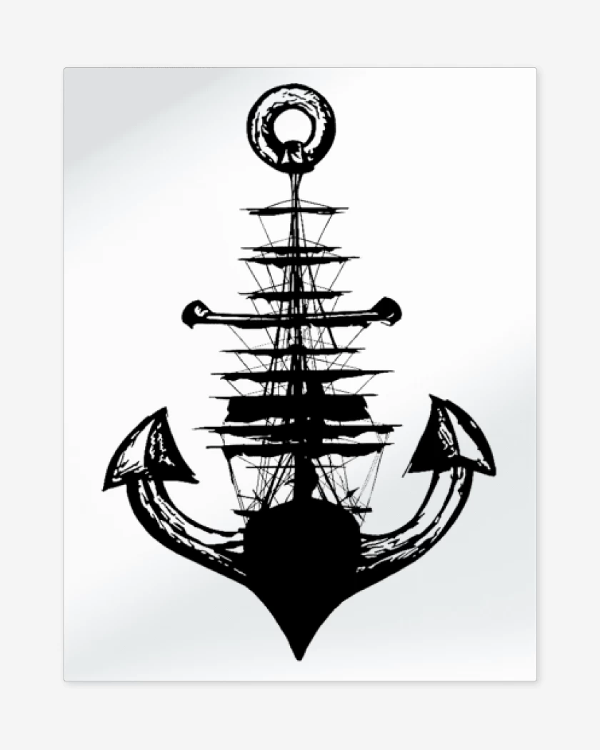 Print metalico Blanco de Barco ancla