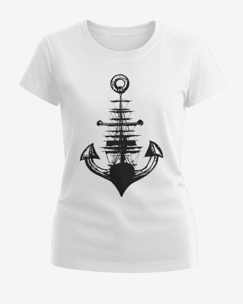 Polera de Mujer Blanco de Barco ancla