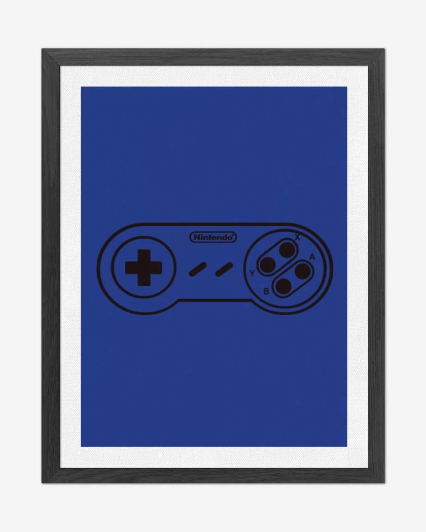 Cuadro decorativo Azul Rey de Super Nintendo - Joystick