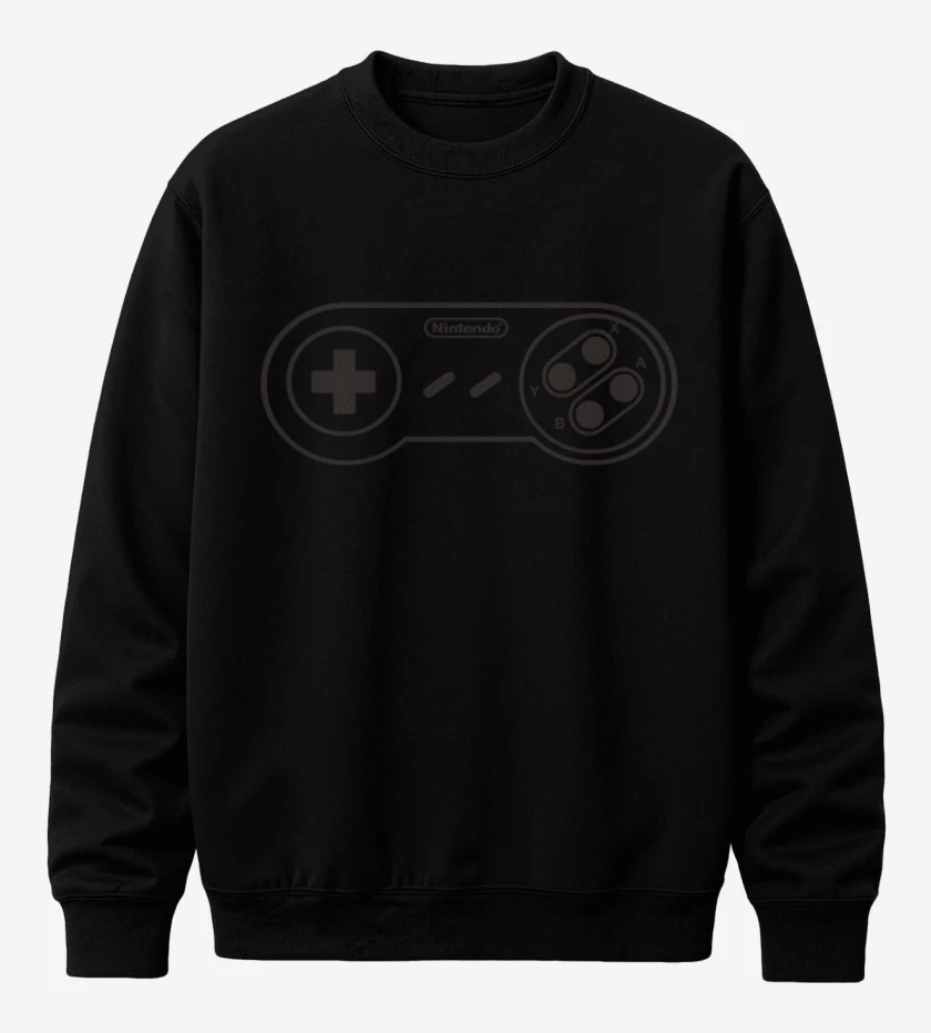 Poleron polo Negro de Super Nintendo - Joystick
