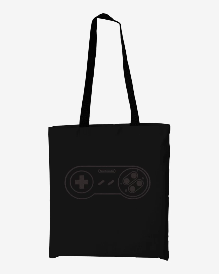 Totebag Negro de Super Nintendo - Joystick