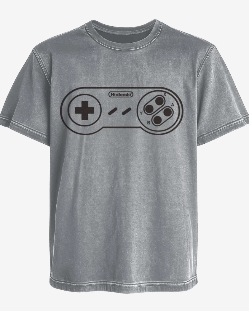 Polera desgastada Gris Melange de Super Nintendo - Joystick