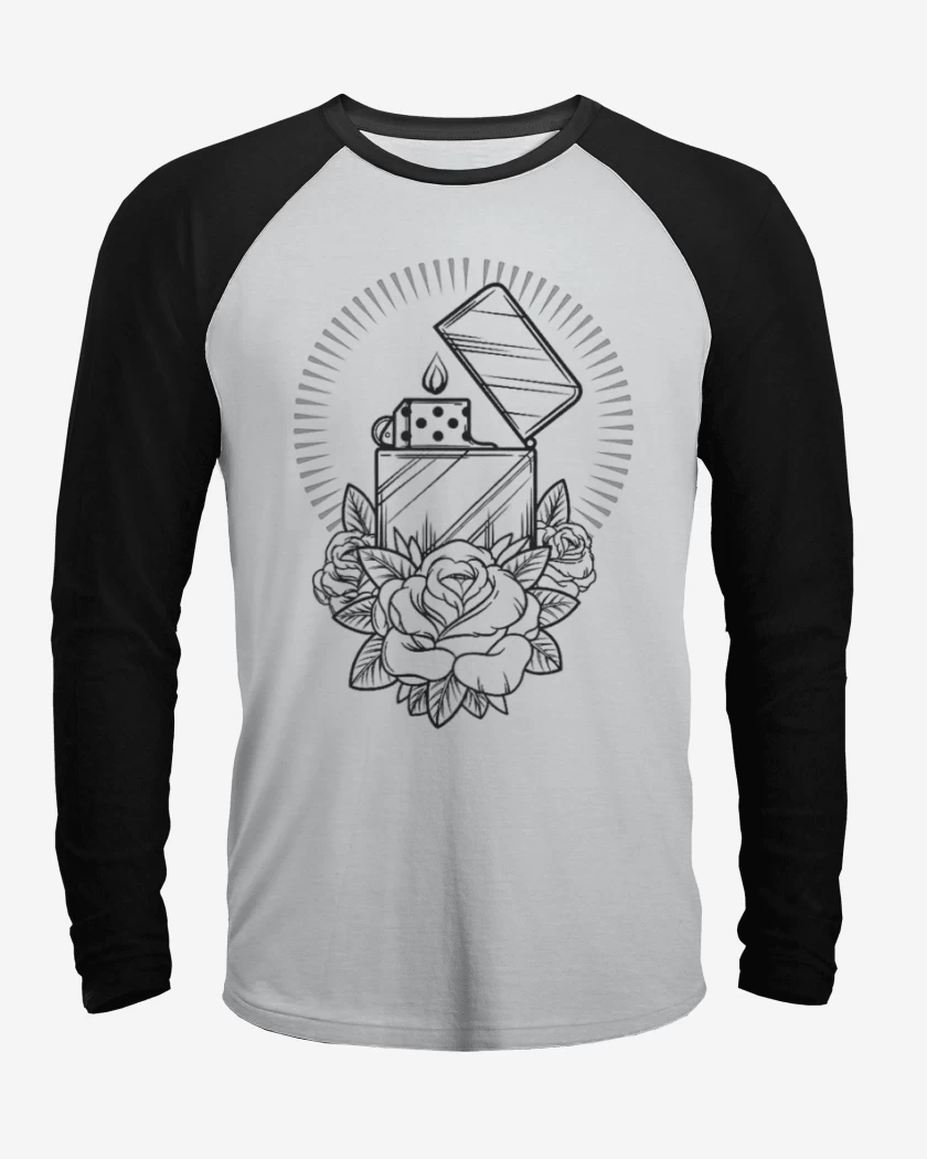 Polera Raglan Blanco / Negro de Encendedor
