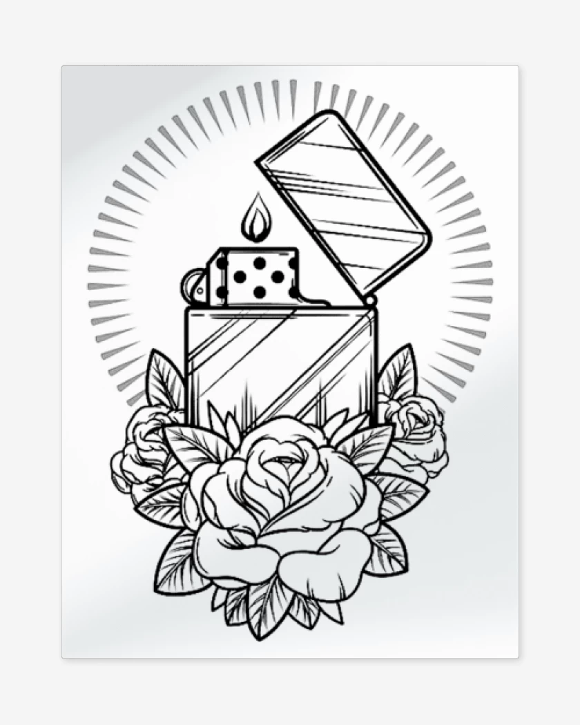 Print metalico Blanco de Encendedor